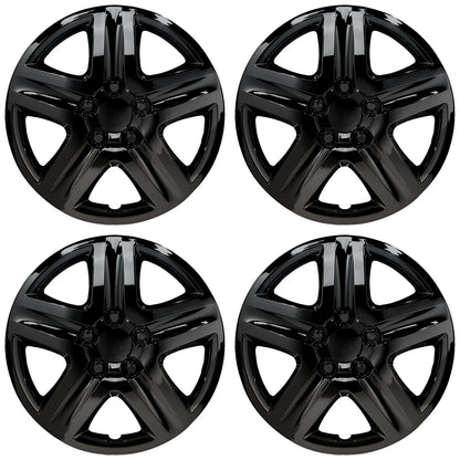 17" Gloss Black Push-On Wheel Cover Hubcaps for Steel Wheels - Monte Carlo Style