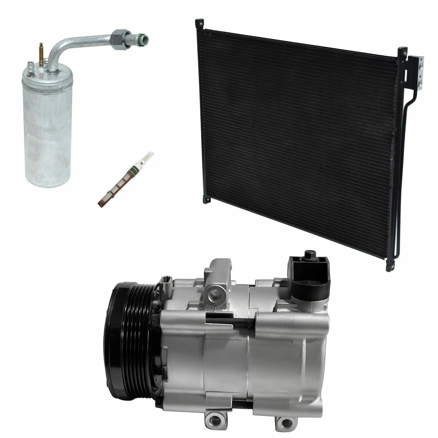 AC Compressor Kit With Condenser for Ford F-550 Super Duty 6.8L (2006–2006)