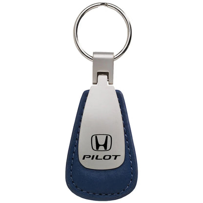 Blue Leather Teardrop Keychain - Officially Licensed for Honda Pilot
