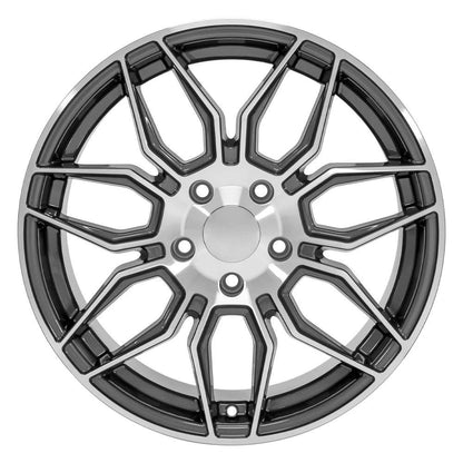 18 Inch Gunmetal Machined Wheel Replacement for 1988-1996 Chevy Corvette