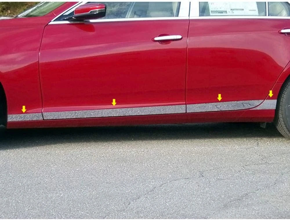 8p Luxury FX Chrome 2 1/4-3 1/2' Accent Door Molding Trim for 14-19 Cadillac CTS