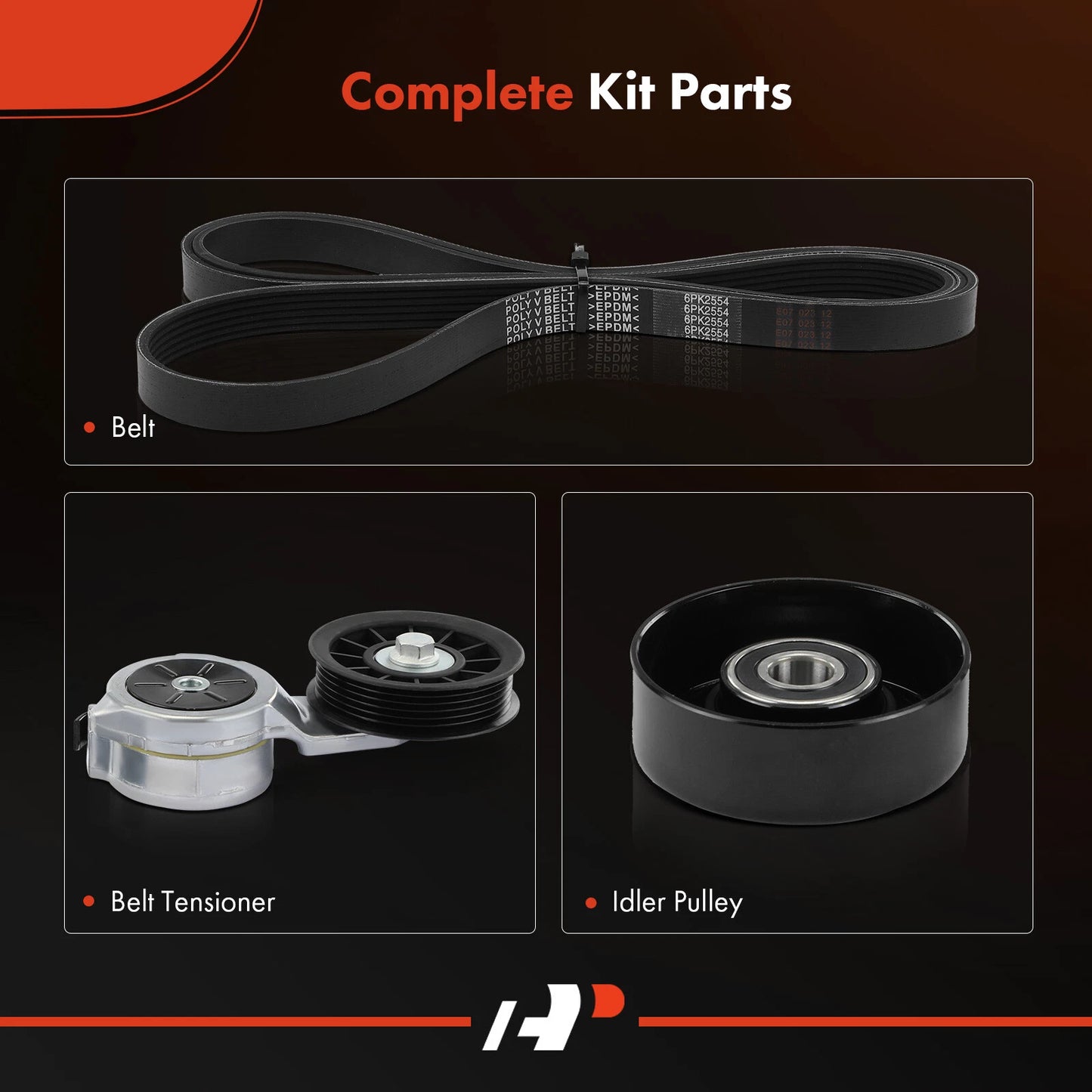 3X Serpentine Belt Drive Component Kit for Chevy GMC C2500 C3500 (1999–2007)
