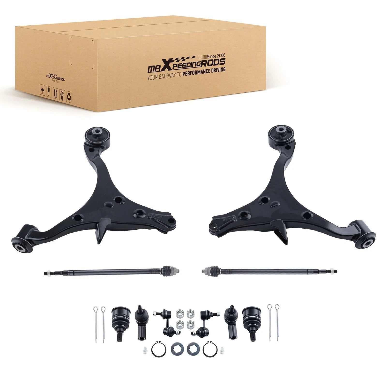 10x Front Lower Control Arms & Tie Rod Ends for Honda Civic (2001–2005)