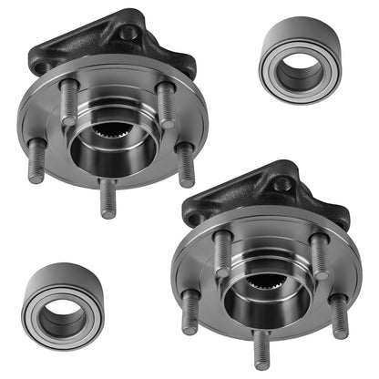 Front and Rear Wheel Bearing and Hub Assembly Kit for Mazda CX-9 (2007–2015) AWD