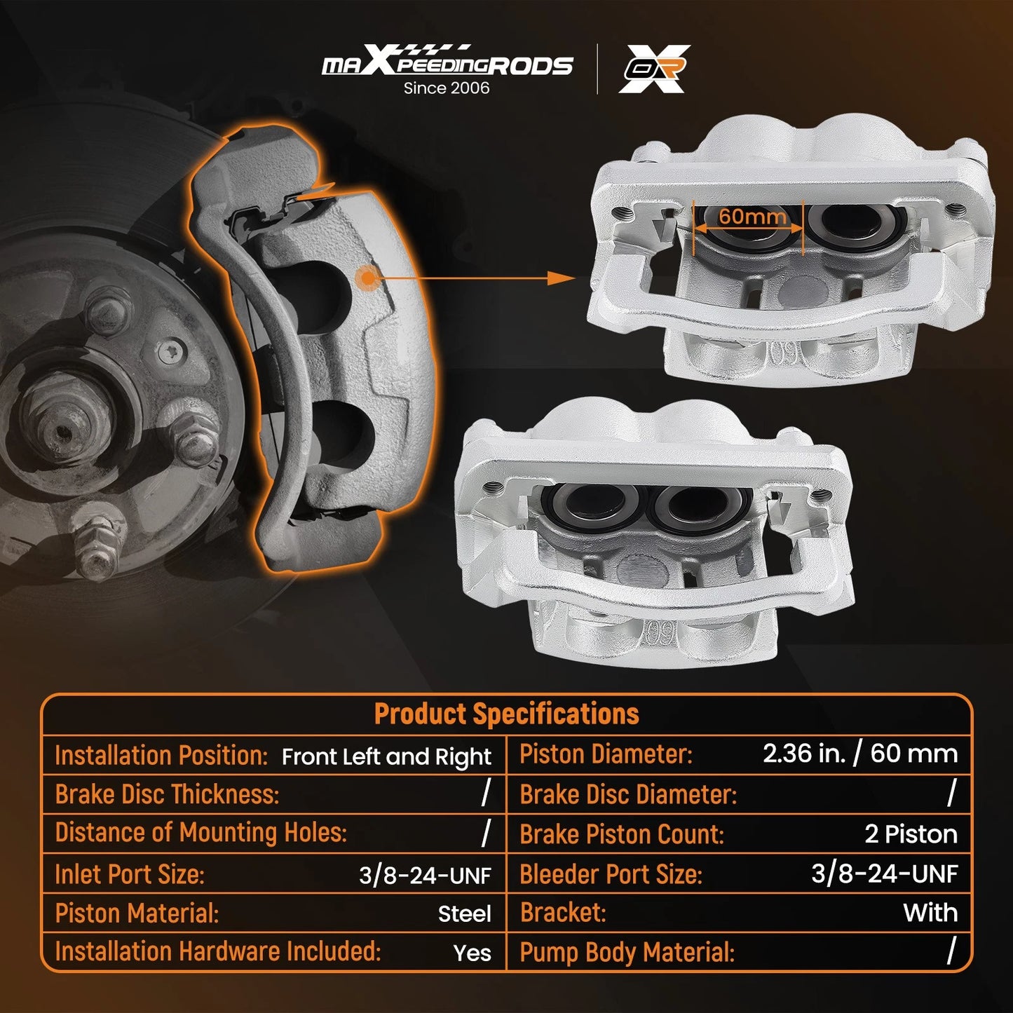 Front Left/Right Brake Calipers for Ford F-250/F-350 Super Duty (2005–2012)