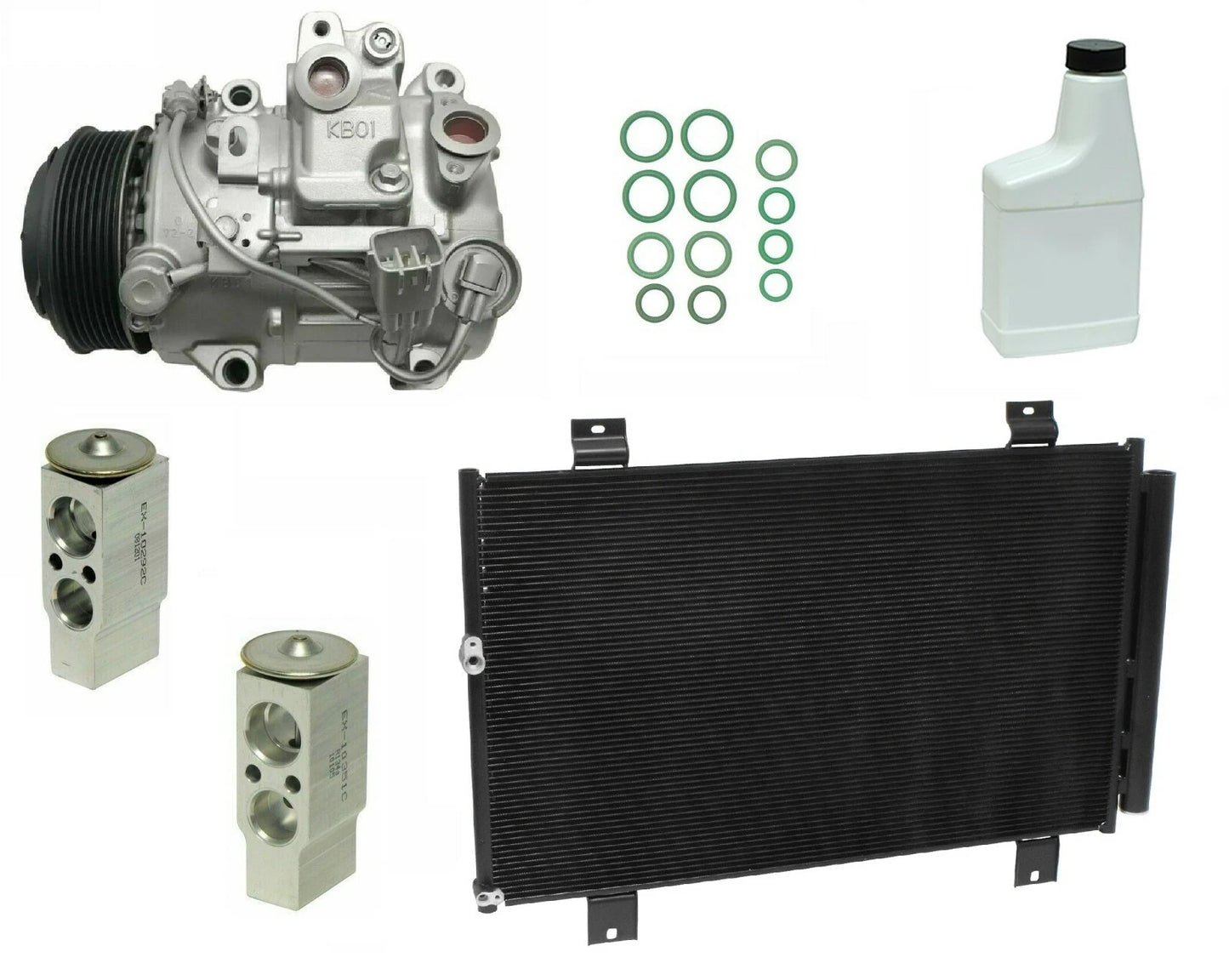 AC Compressor Kit Replacement with Condenser for Toyota Hiace (2005–2015)