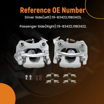 2x Rear Left & Right Disc Brake Calipers with Bracket for Scion xB (2008–2015)