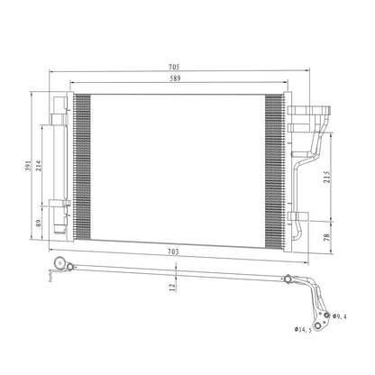A/C Condenser Replacement Repair Part for Hyundai Elantra (2007–2010)