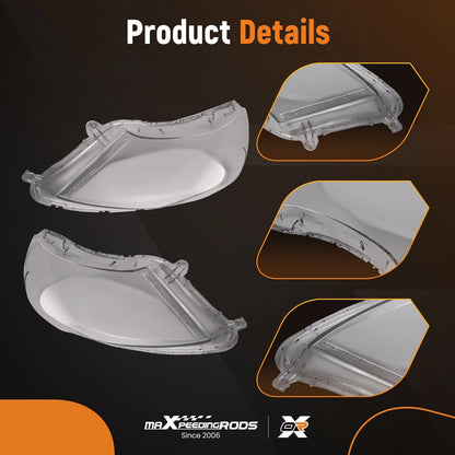 Front Headlamp Lens Covers for Honda Accord 2008–2012 (Left & Right)