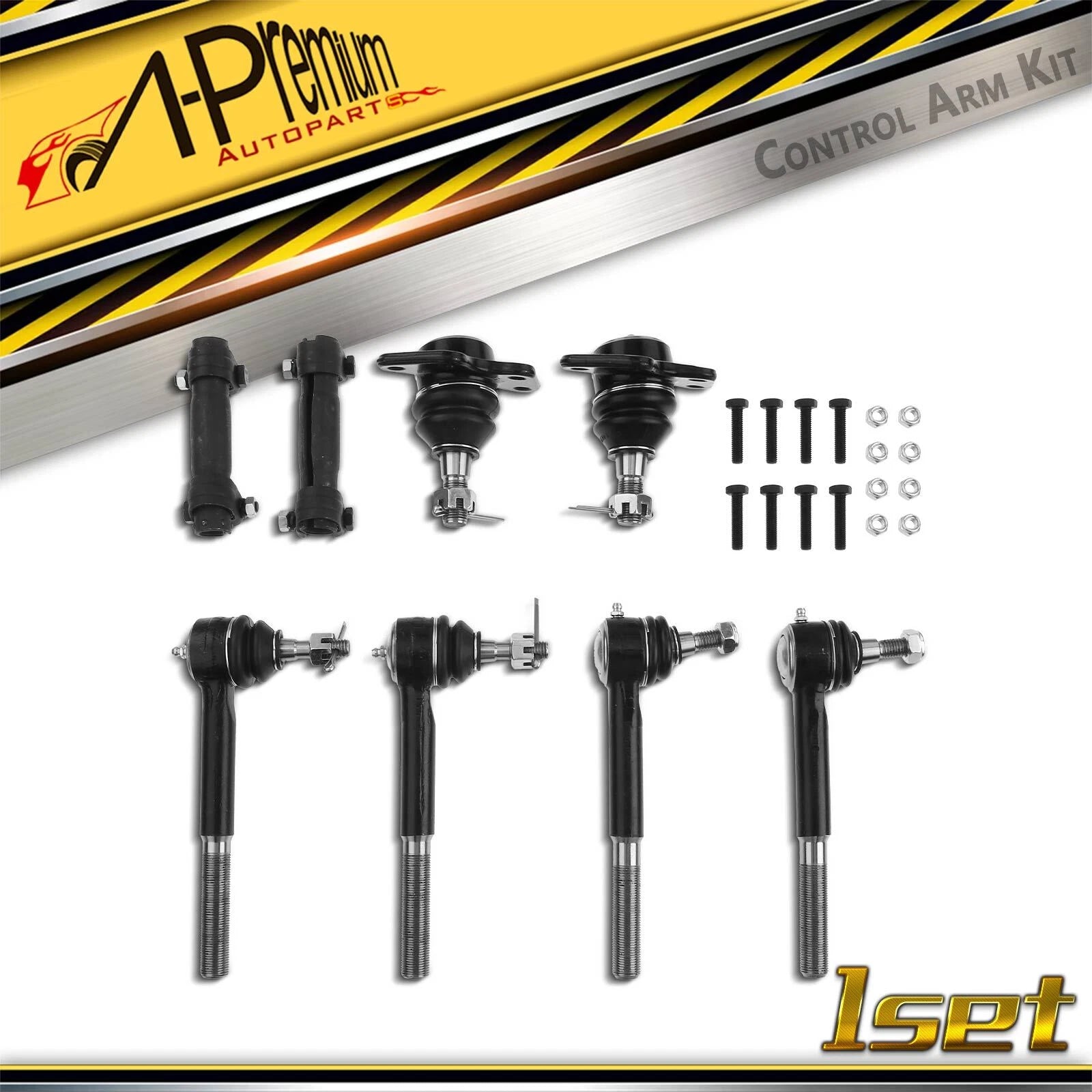 8x Front Ball Joint Tie Rod End for Chevy K2500 K3500 Tahoe GMC Yukon (1995–2000)