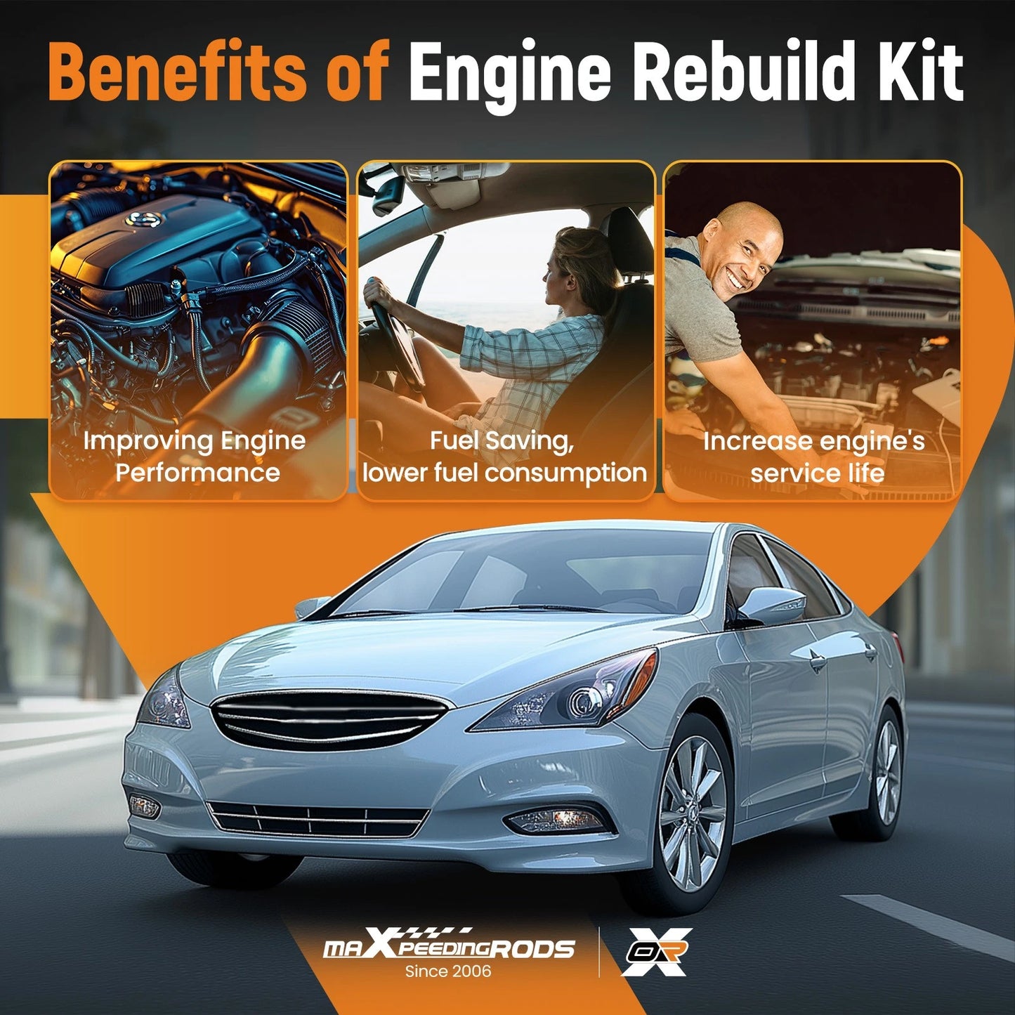Crankshaft and 4x Connecting Rods Overhaul Kit for Hyundai KIA (2015–2020)