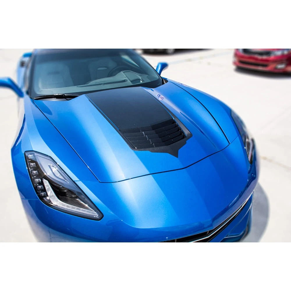 Hood Vent Graphic in Black Carbon Fiber Vinyl for 2014-2019 Corvette C7