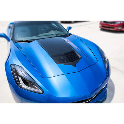 Hood Vent Graphic in Black Carbon Fiber Vinyl for 2014-2019 Corvette C7