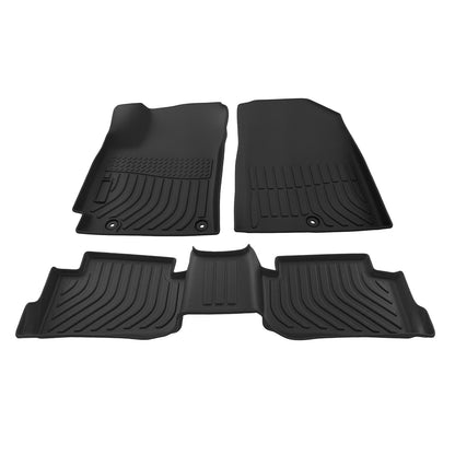 Black 2-Row Floor Mats for Hyundai Kona (2018–2023) TPE All-Weather