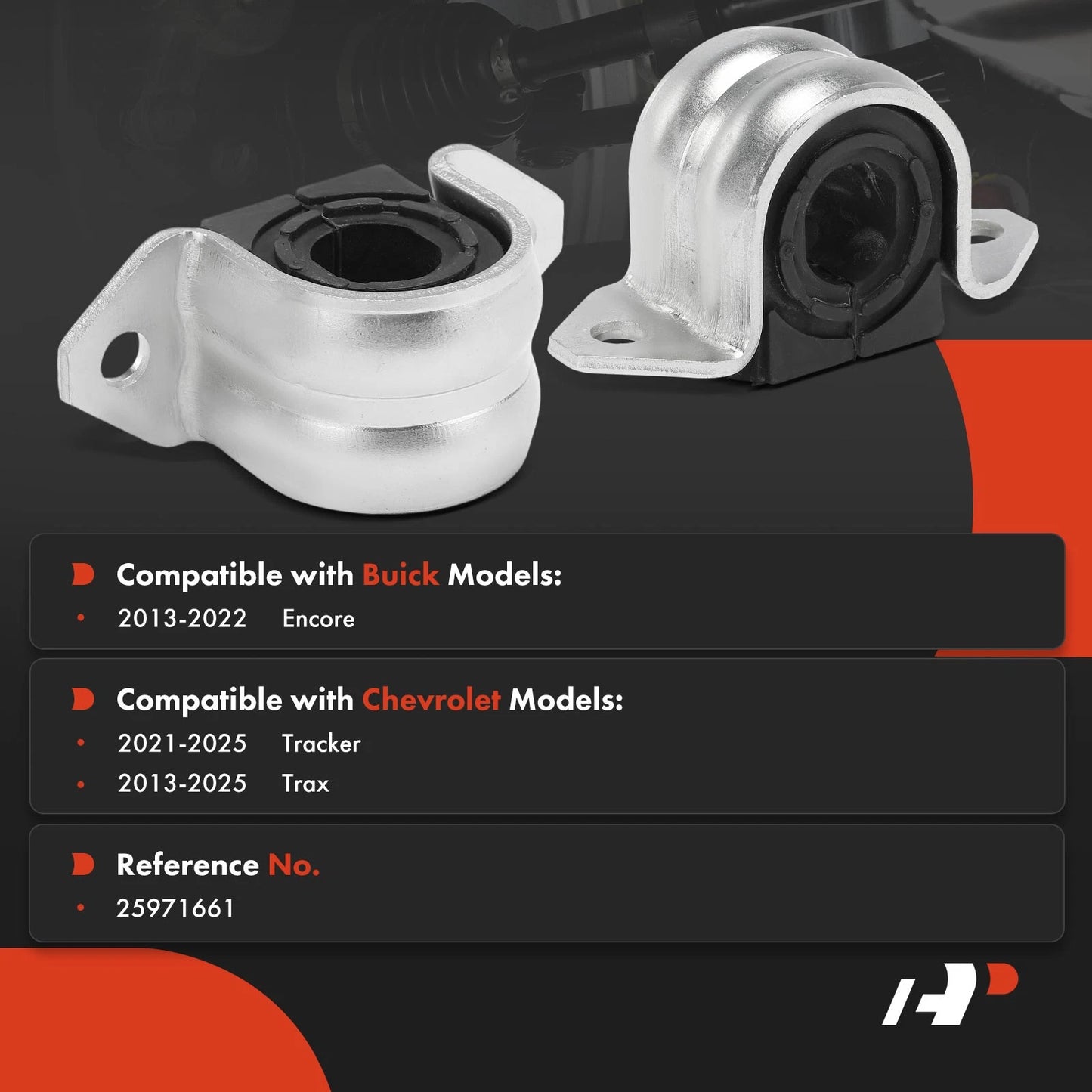 2X Front Stabilizer Bar Bushing for Buick Encore, Chevy Trax (2013–2020)