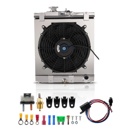 Aluminum Radiator for Honda Civic EH EJ EM (1992–2000) MT+12'' Fan+Shroud Kit