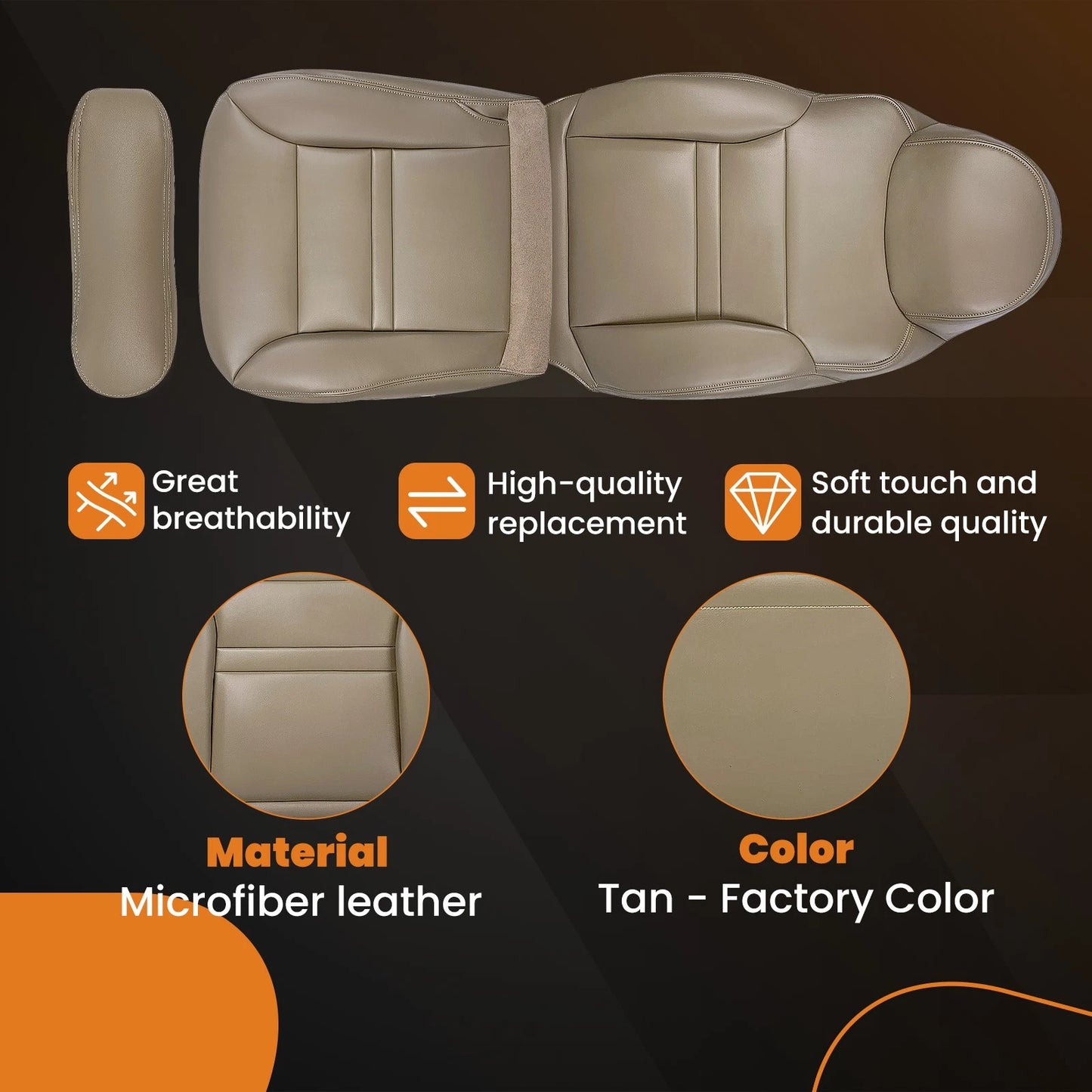 Front Both Side Leather Seat Cover for Ford Excursion Limited (2000–2005)
