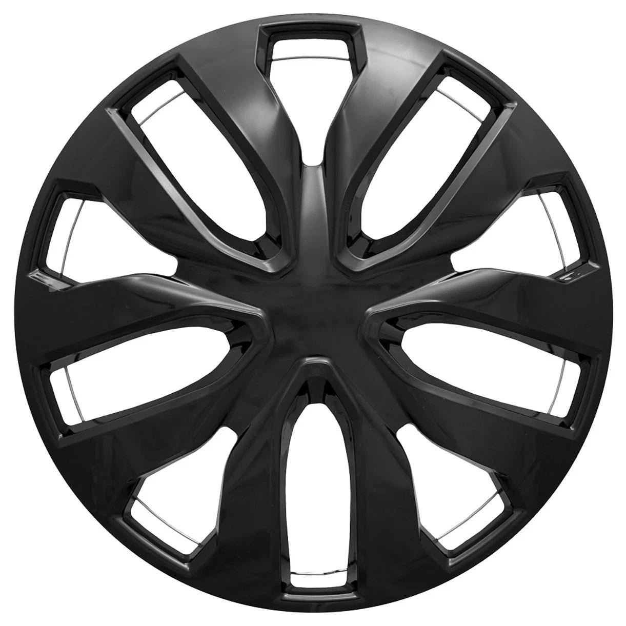 17 Inch Wheel Cover Hubcaps Gloss Black 10 Spoke Push On for UARFH508 (Fits)