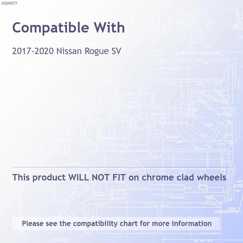 Chrome Wheel Skins Set 17 Inch Replacement for 2017-2020 Nissan Rogue