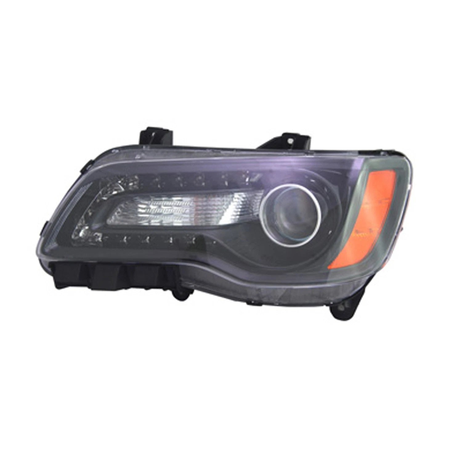Replacement Driver Side Halogen Head Light Assembly w/Black Bezel