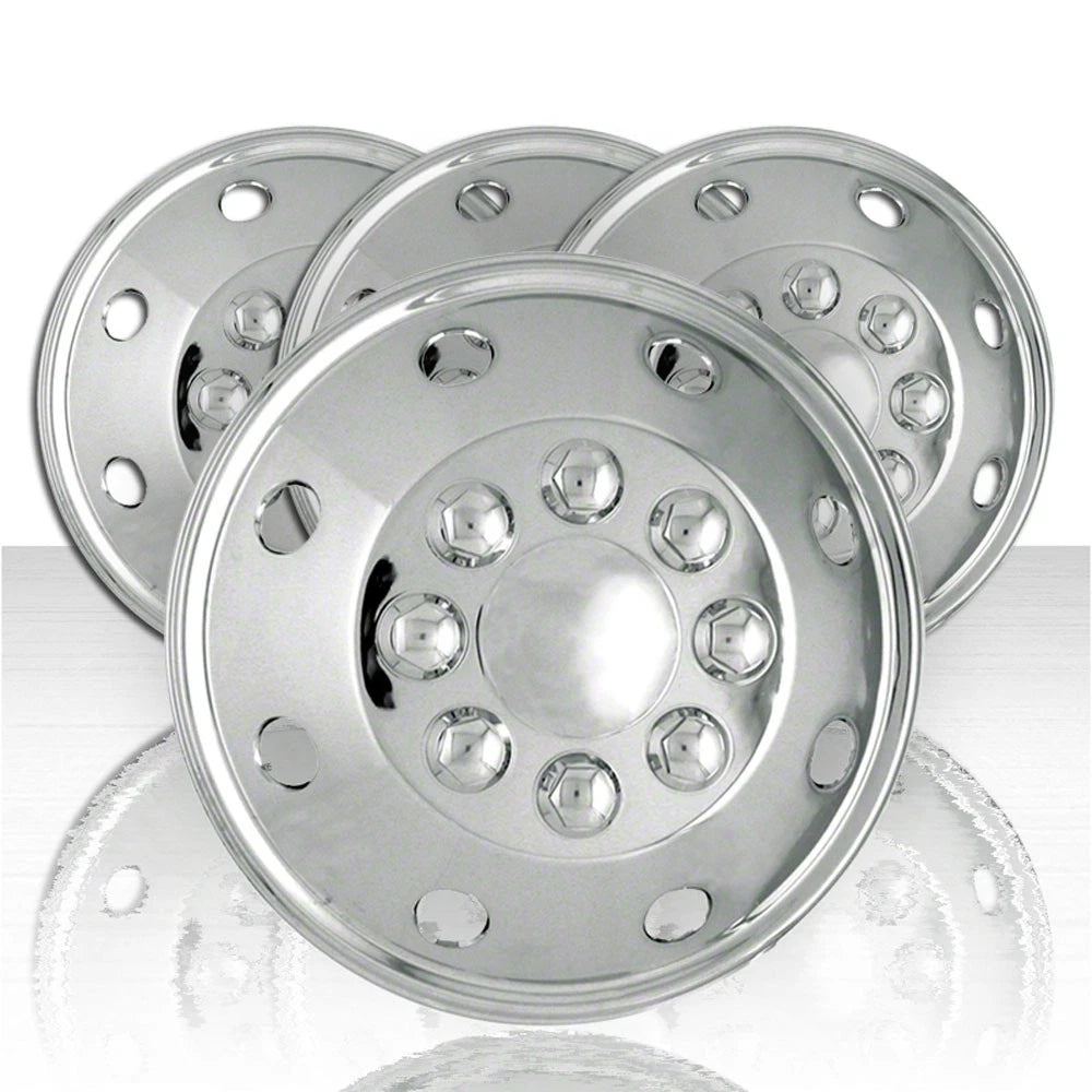 CHROME 16" 8 Lug Dual Wheel Simulators Dually Rim Skins Liners Covers for Chevy