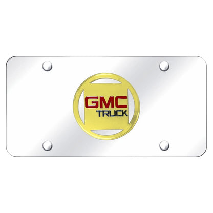 Gold Logo on Chrome License Plate - Officially Licensed for GMC Truck