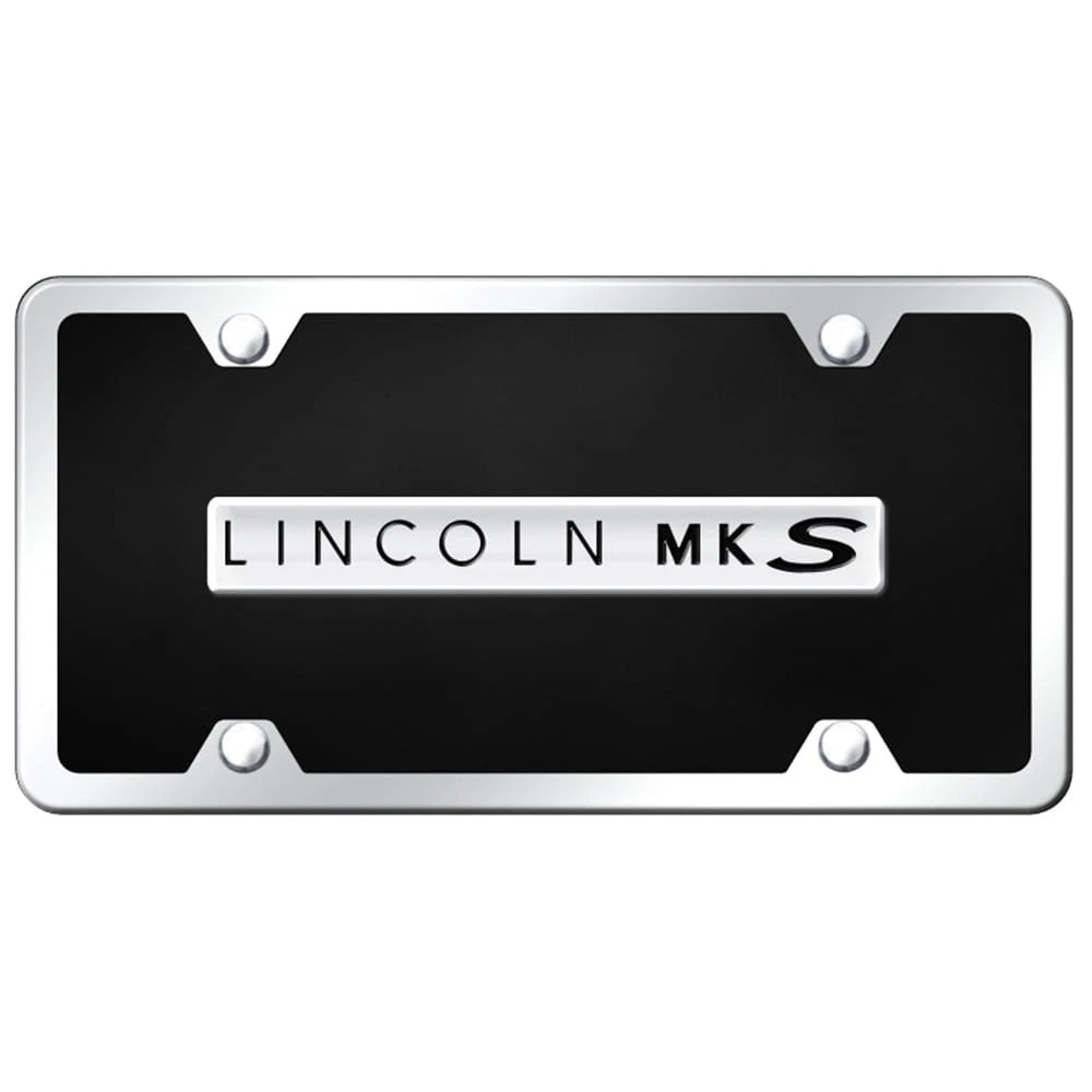 Chrome on Black Acrylic License Plate Kit - Officially Licensed for Lincoln MKS