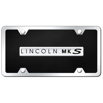 Chrome on Black Acrylic License Plate Kit - Officially Licensed for Lincoln MKS