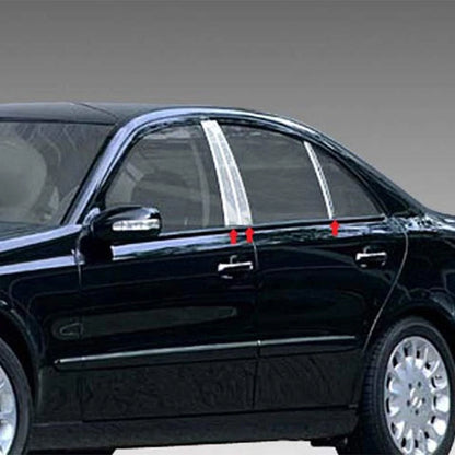 Luxury Chrome Pillar Post Trim 6pc Kit for Mercedes E Class (2003–2009)