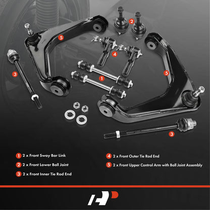 10x Control Arm Ball Joint Tie Rod Sway Bar for Chevrolet GMC Hummer
