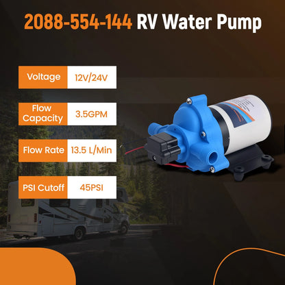 12V Marine Water Pump for RV Boat Agricultural Ford (2088–554–144) (3.5GPM)