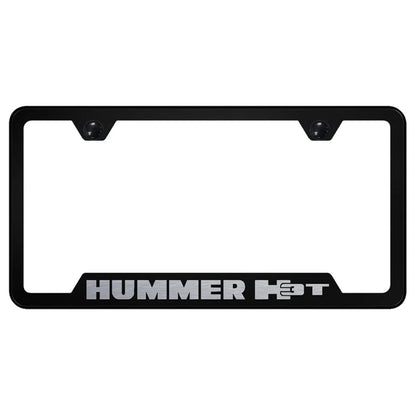 Black Cut-Out License Plate Frame - Officially Licensed for Hummer H3T