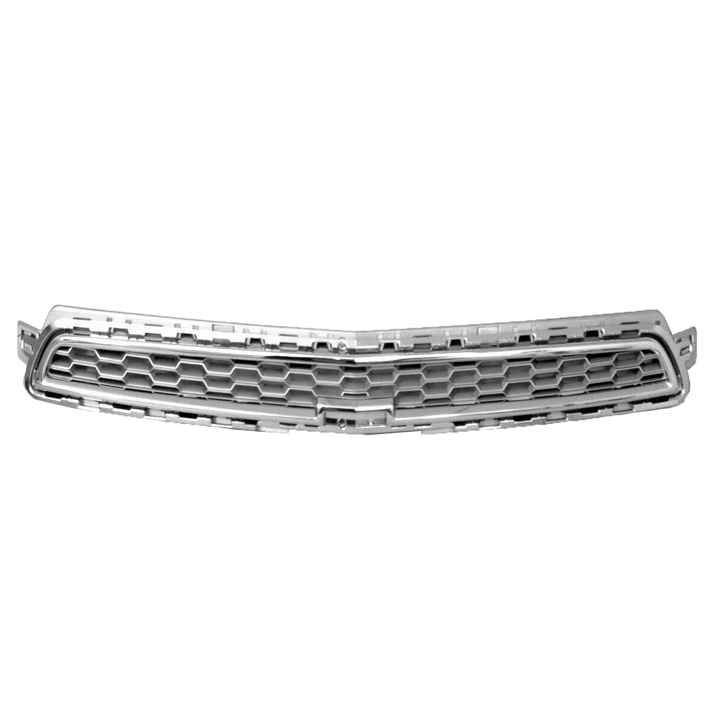 Replacement Gray/Silver Chrome Plastic Front Upper Grille for 2013 Chevy Malibu