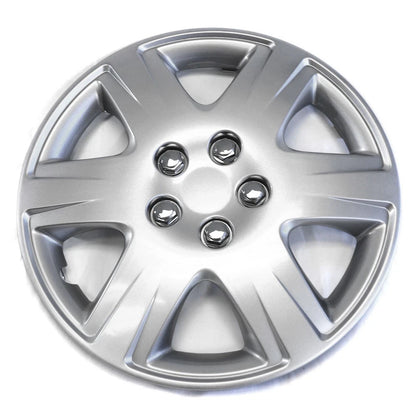 15 Inch Silver Push-On Wheel Cover Hubcaps Corolla Style for Steel Wheels (2-Pack)