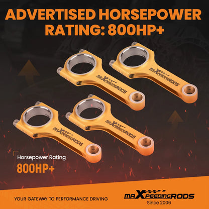 Forged Steel H-Beam Connecting Rods for Mitsubishi 4B11 4B11T (2008–2018)
