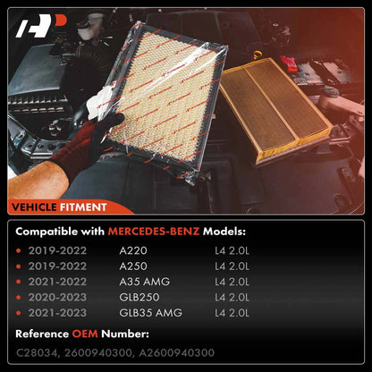 2X Engine Air Filter for Mercedes-Benz A220 A250 (2019–2022)