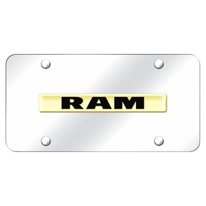 Gold Name on Chrome License Plate - Officially Licensed for Dodge RAM