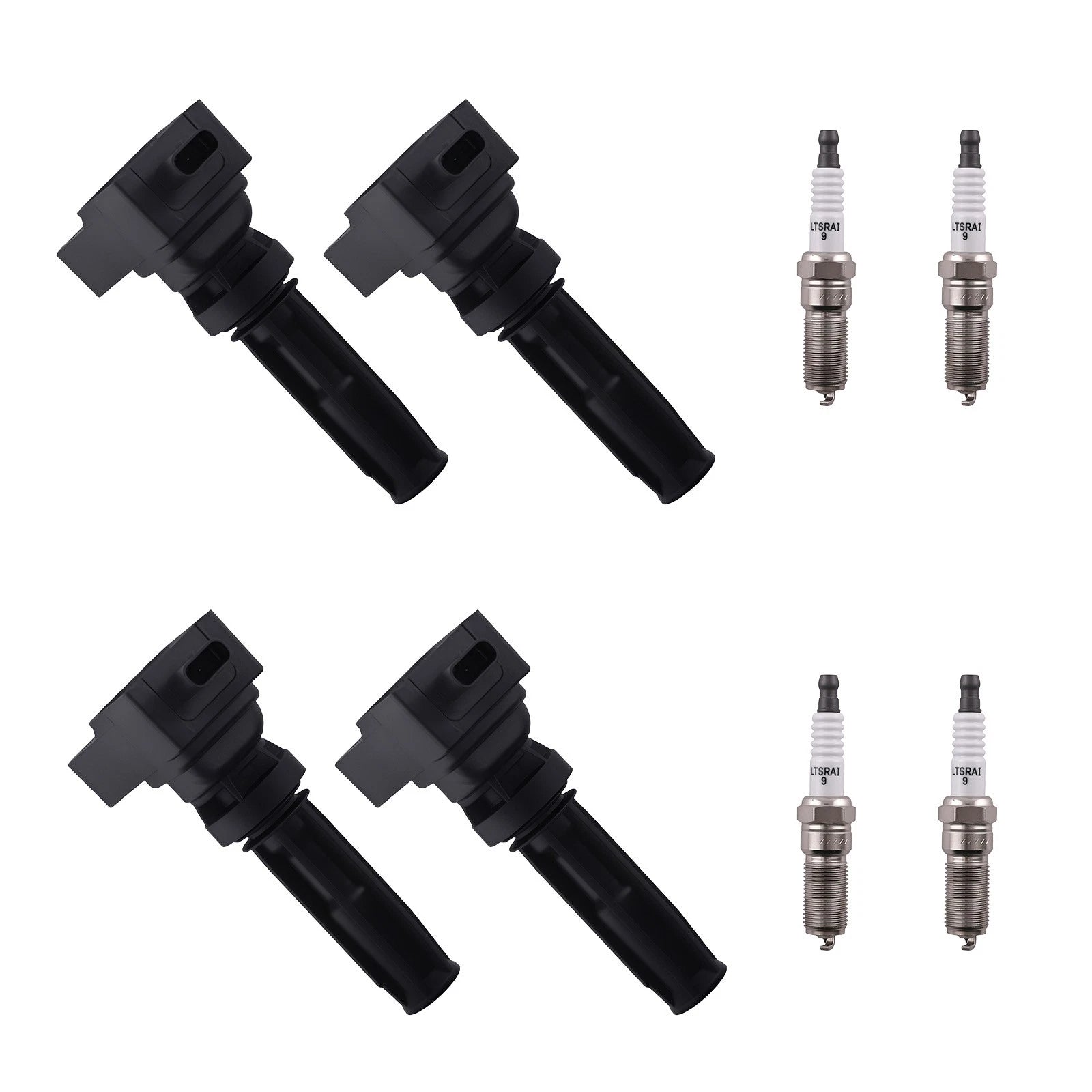4 Ignition Coils & Spark Plugs for Ford Bronco Edge 2.0L 2.3L (2019–2022)