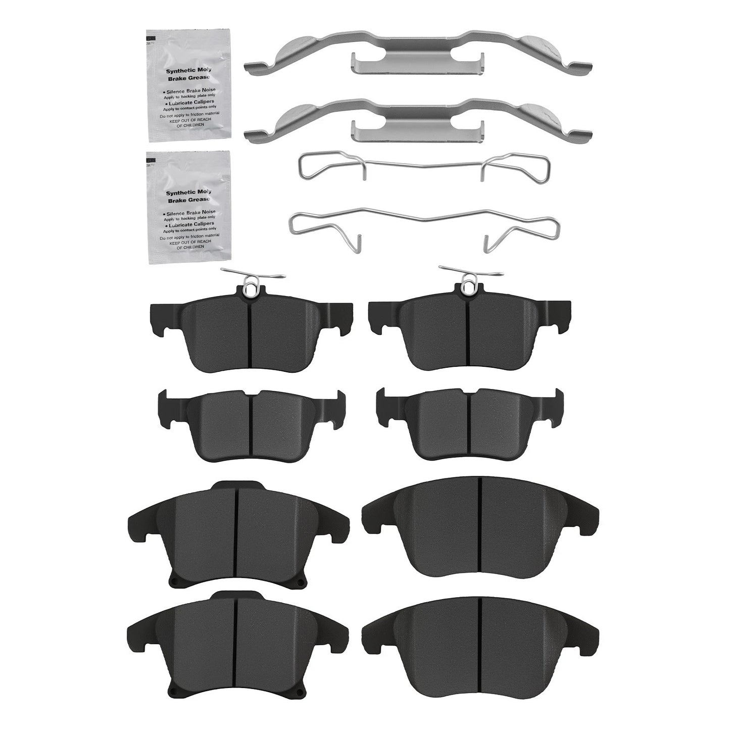 Front and Rear Ceramic Brake Pads for Lincoln MKZ and Ford Fusion (2013–2020)
