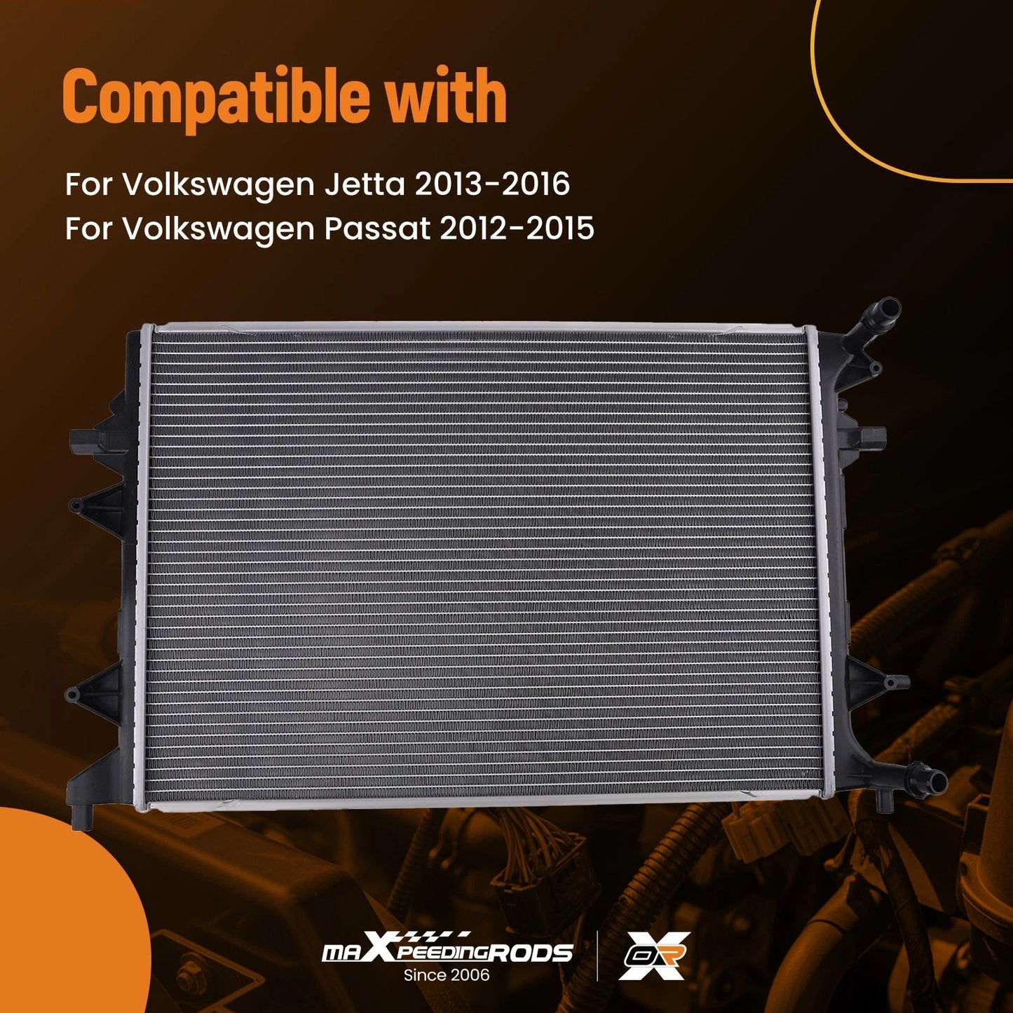 Aluminum Engine Radiator for Volkswagen Jetta & Passat 2012–2016