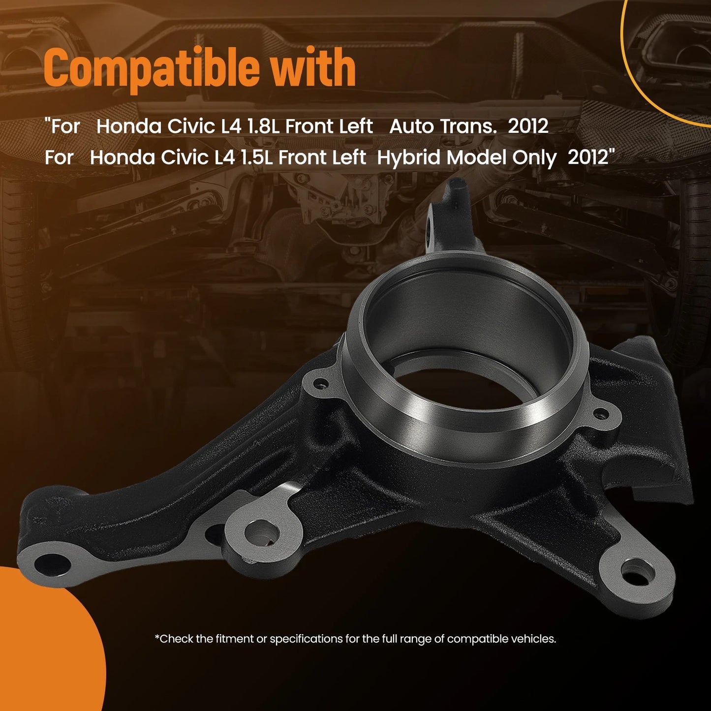 Front Driver Steering Knuckle for Honda Civic Hybrid 2012–2015