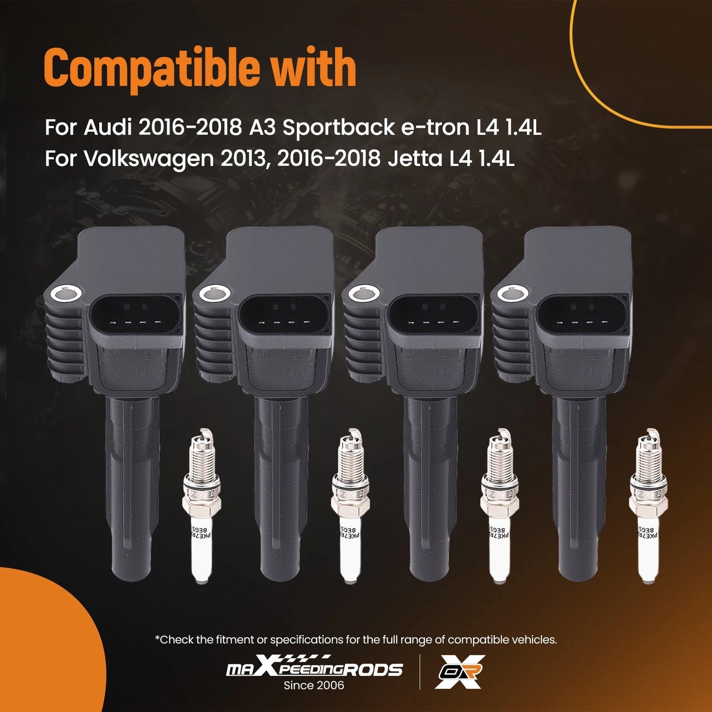 Ignition Coil Set and Spark Plugs for Volkswagen Jetta (2016–2018)