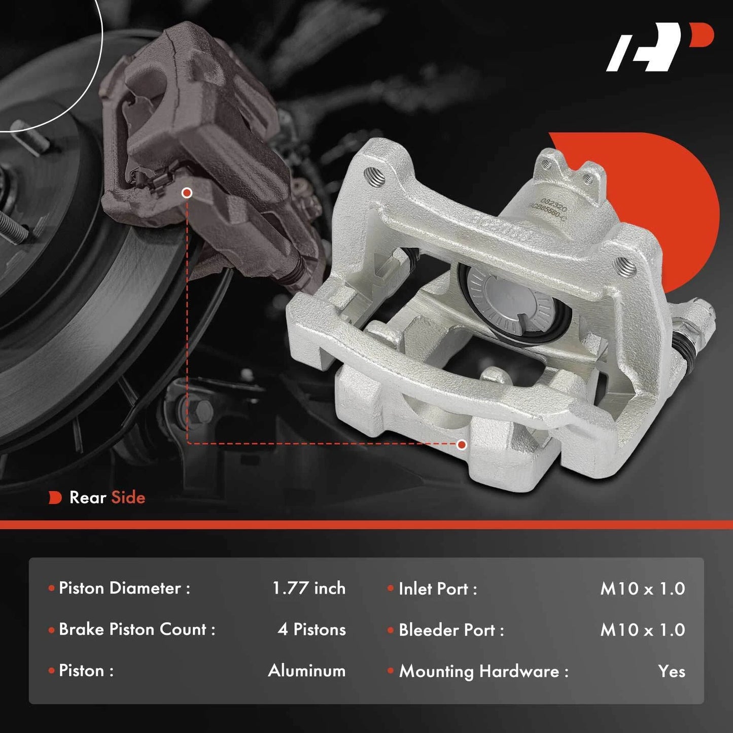 2X Rear Disc Brake Caliper w/ Bracket for Chevrolet Camaro (2016–2020)