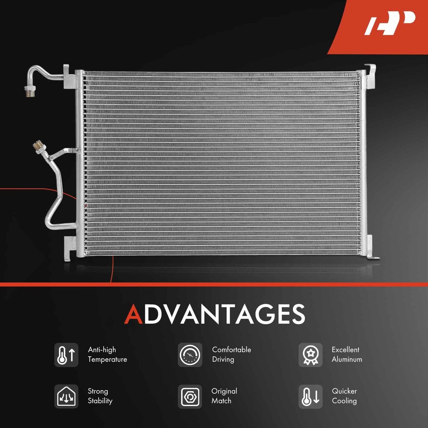 A/C Condenser with Bracket for Chevrolet Beretta Corsica (1994–1996)