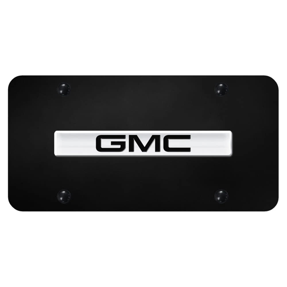 Chrome Name on Black License Plate - Officially Licensed for GMC