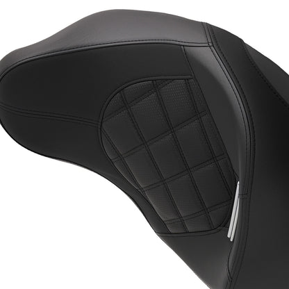 Black PU Seat Driver & Passenger for Harley Touring (2009–2018)