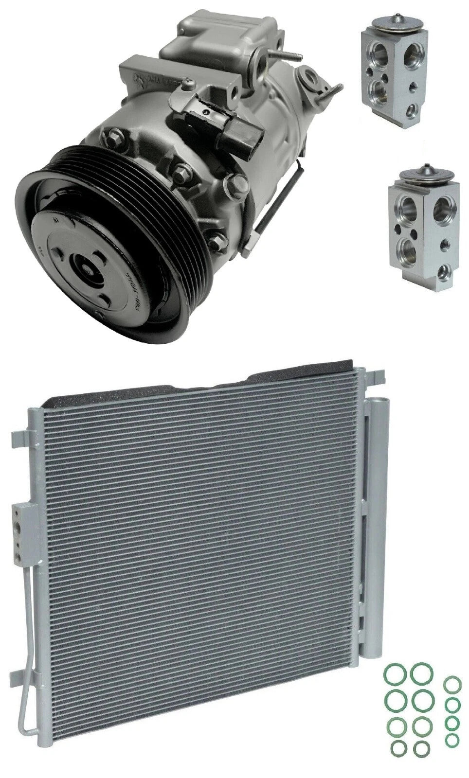 A C Compressor Kit w Condenser Replacement for Hyundai Santa Fe Sport (2017–2019)