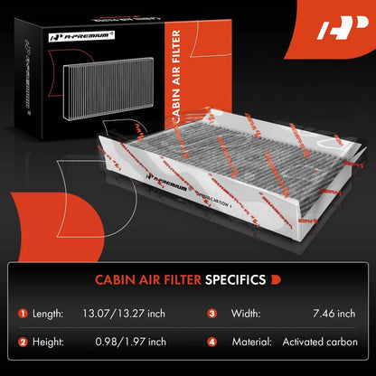 2X Activated Carbon Cabin Air Filter for Mercedes-Benz W203 (2000–2007)