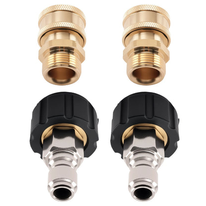 Brass Pressure Washer Adapter for M22-14 to 3/8" Quick Connect (5000 PSI)