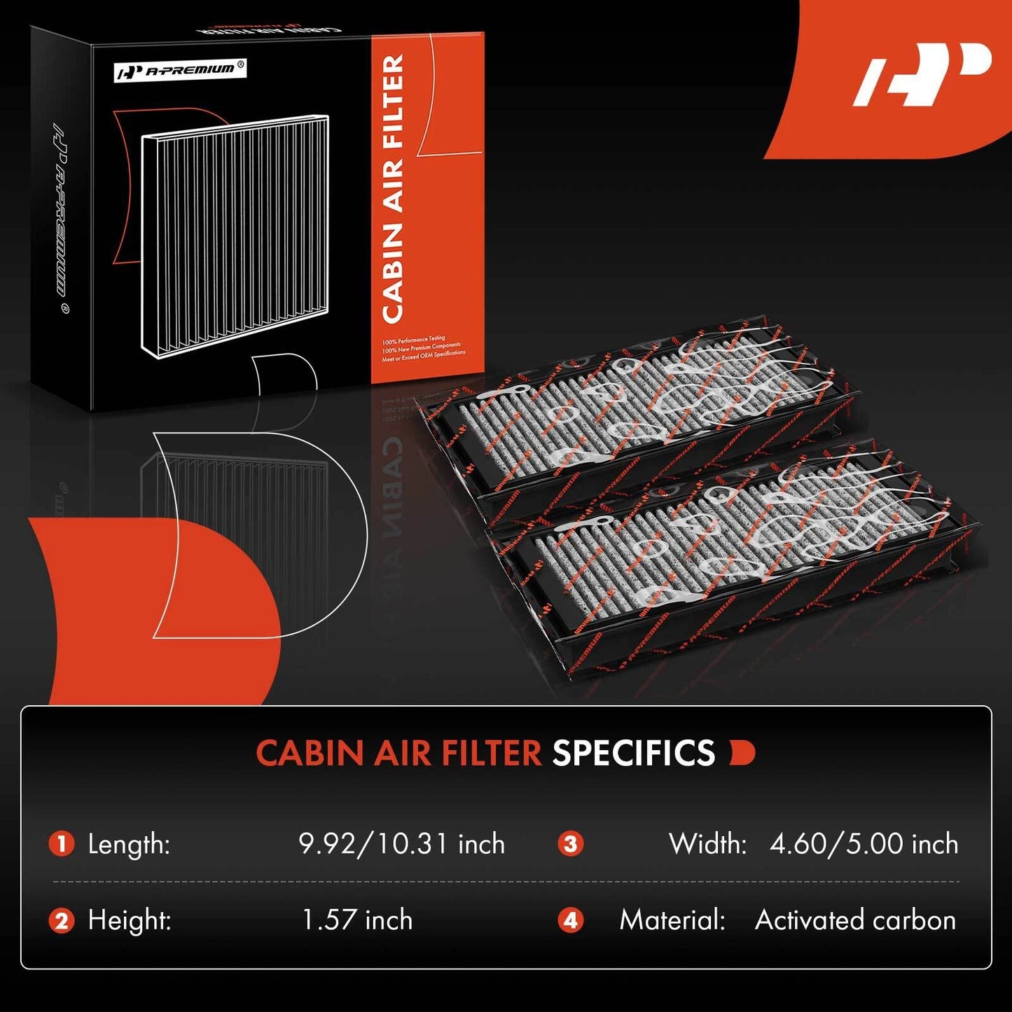 2X Activated Carbon Cabin Air Filter for Mercedes-Benz E320 (1996–2002)